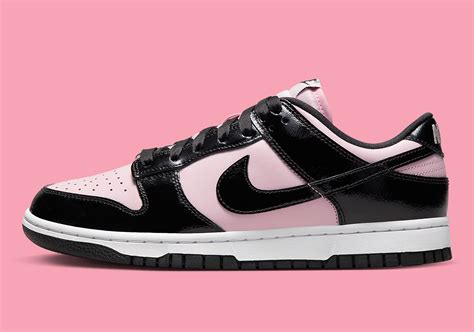 pink black patent dunks